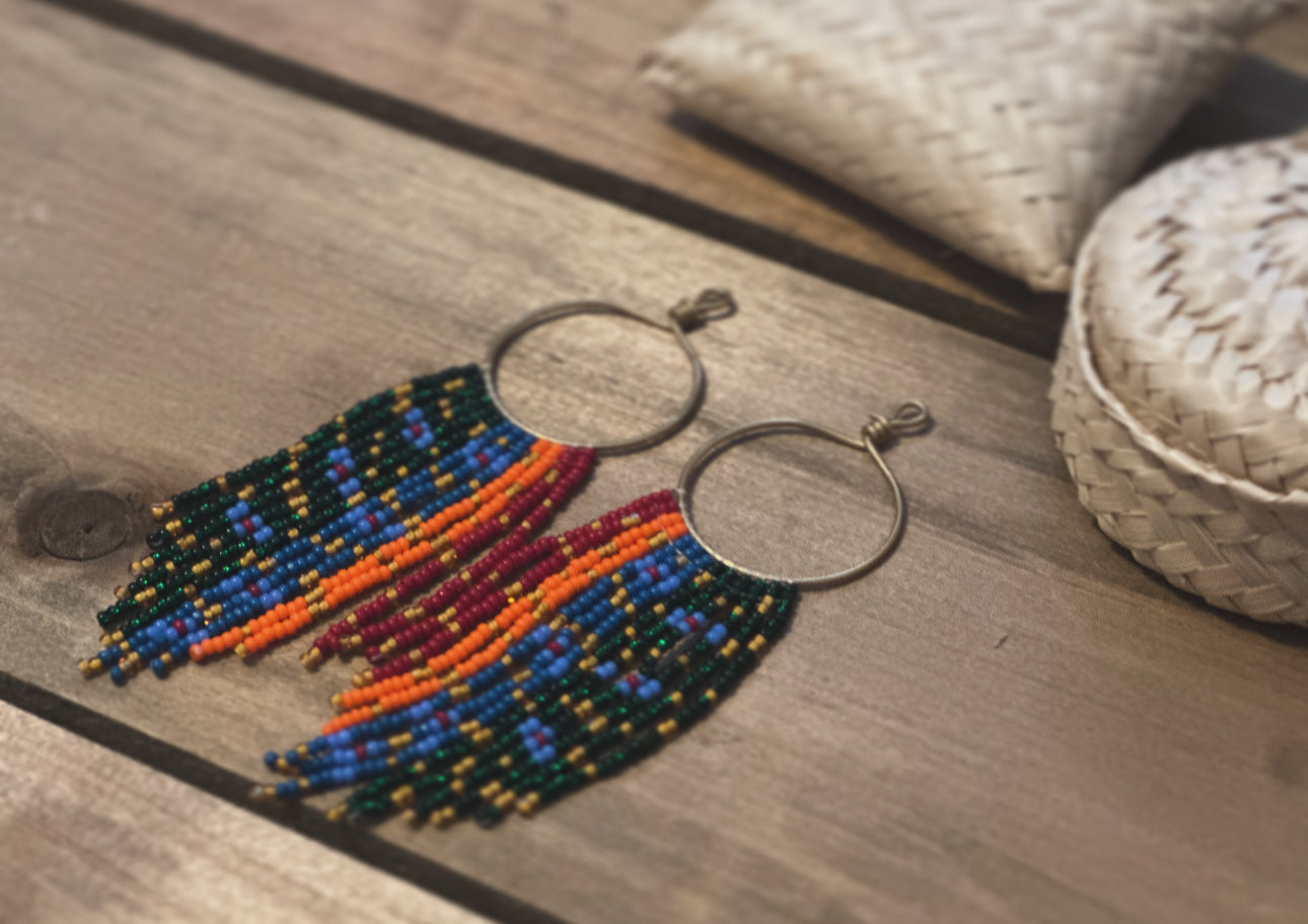 Brook Trout Beaded Hoops