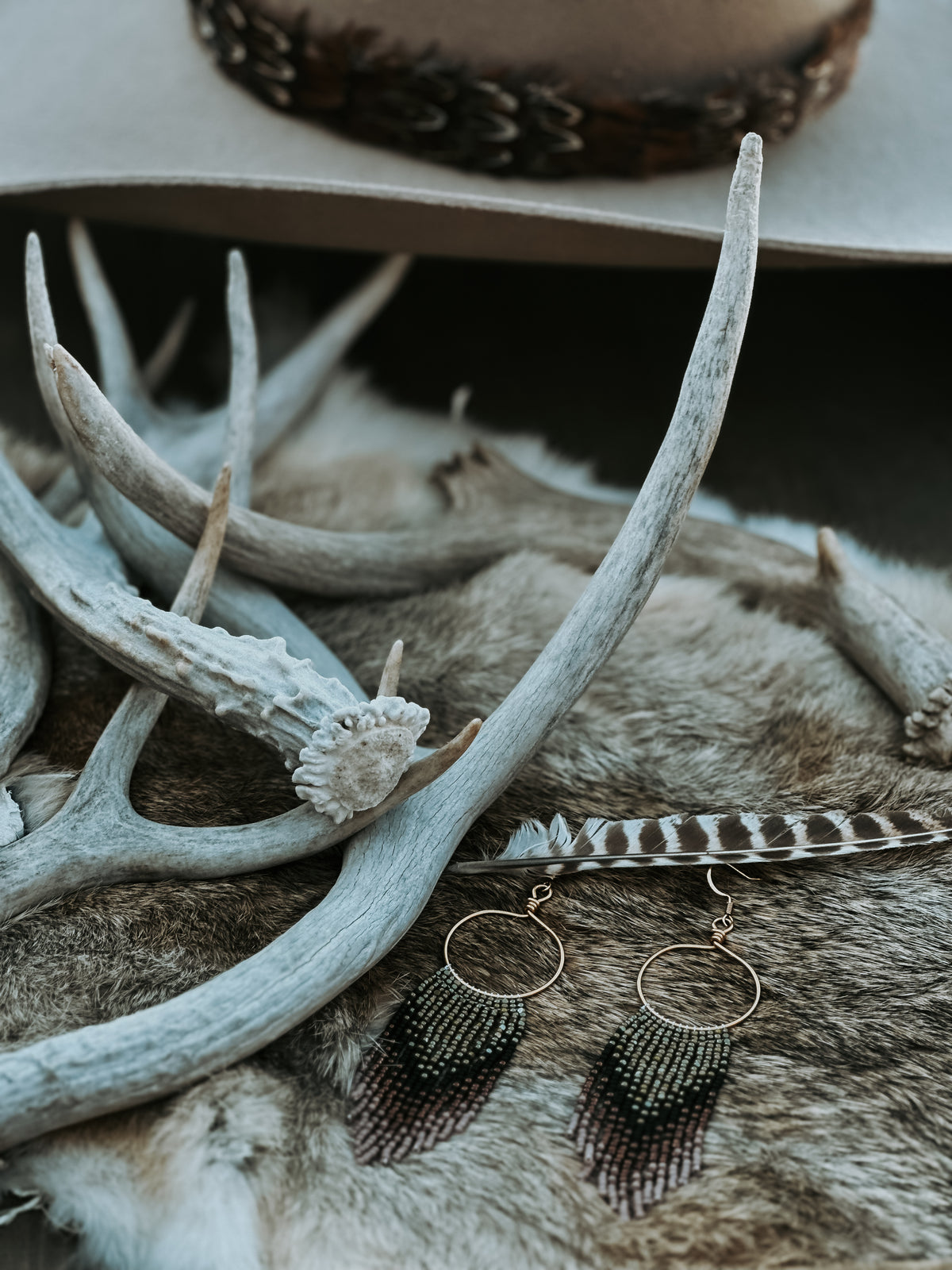 Autumn in the Forest Beaded Hoops