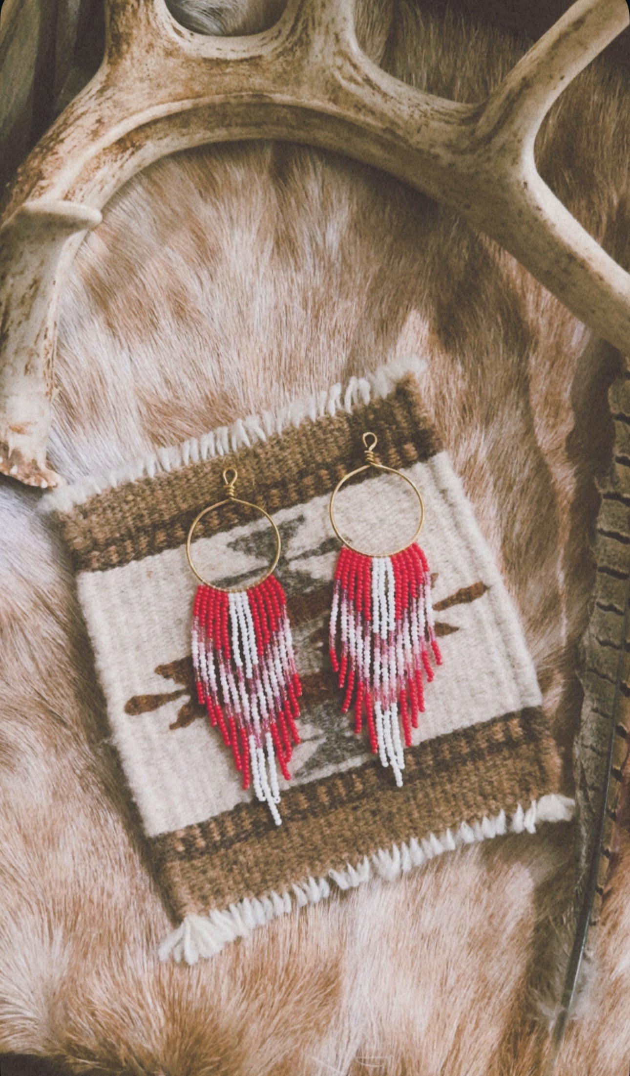 Beaded hoops-Sweethearts