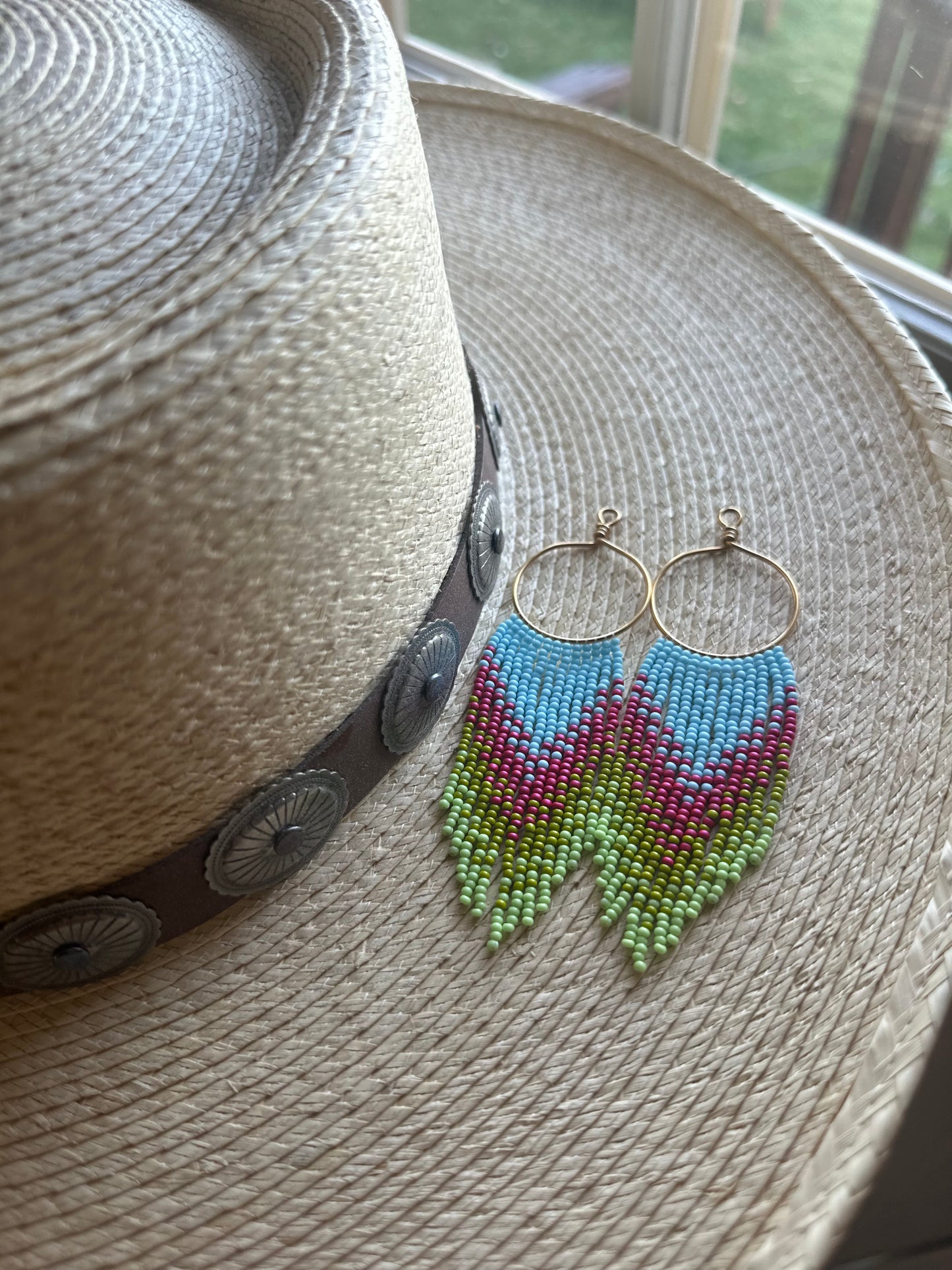 Out in the country beaded hoop set