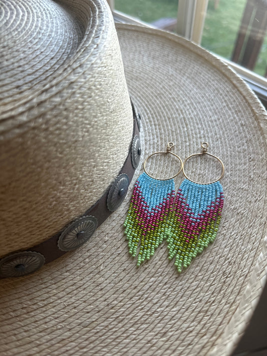 Out in the country beaded hoop set