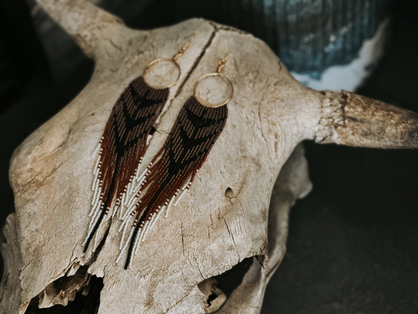 Ring-necked Pheasant Beaded Hoops