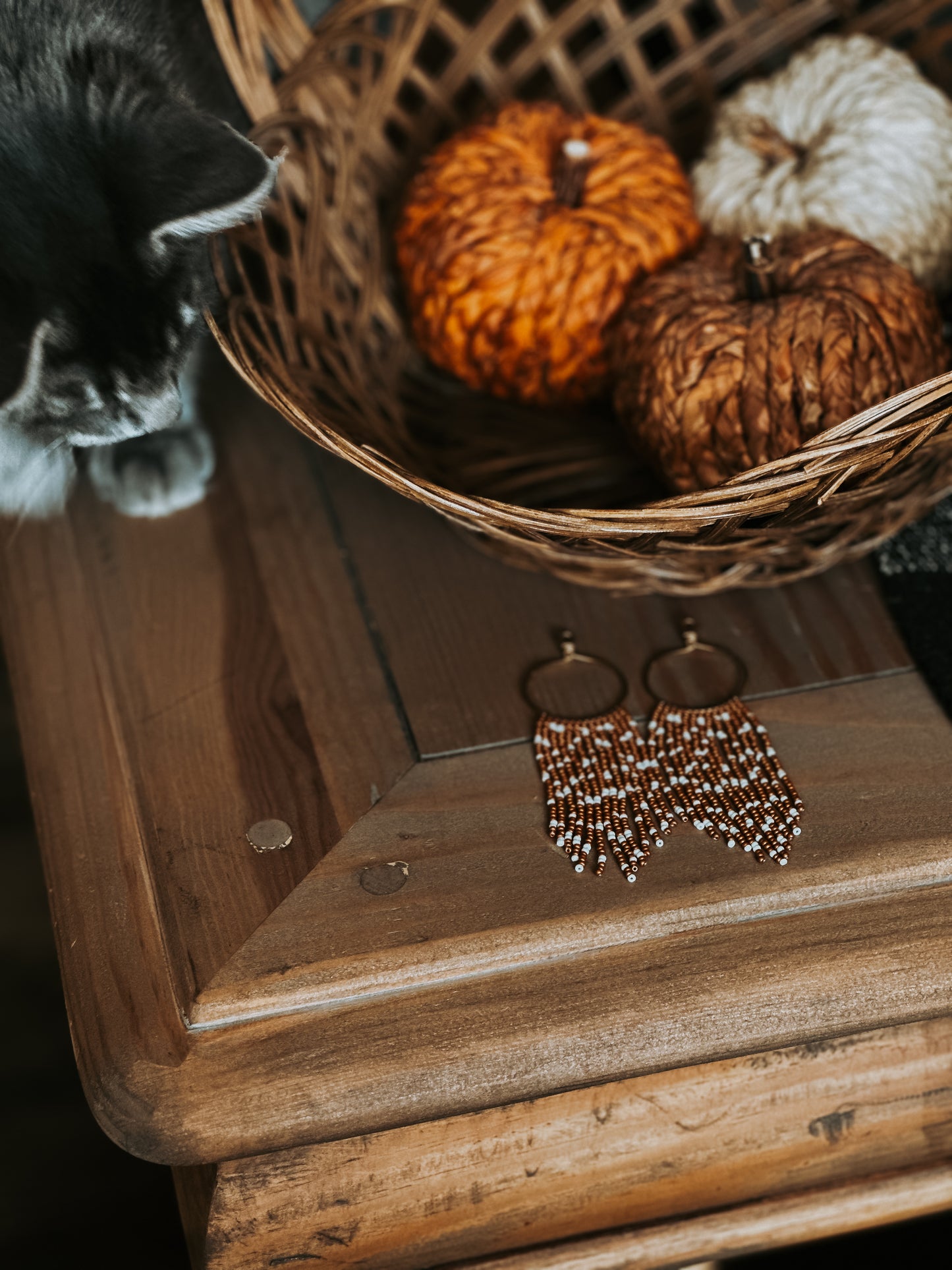 Fawn Beaded Hoops