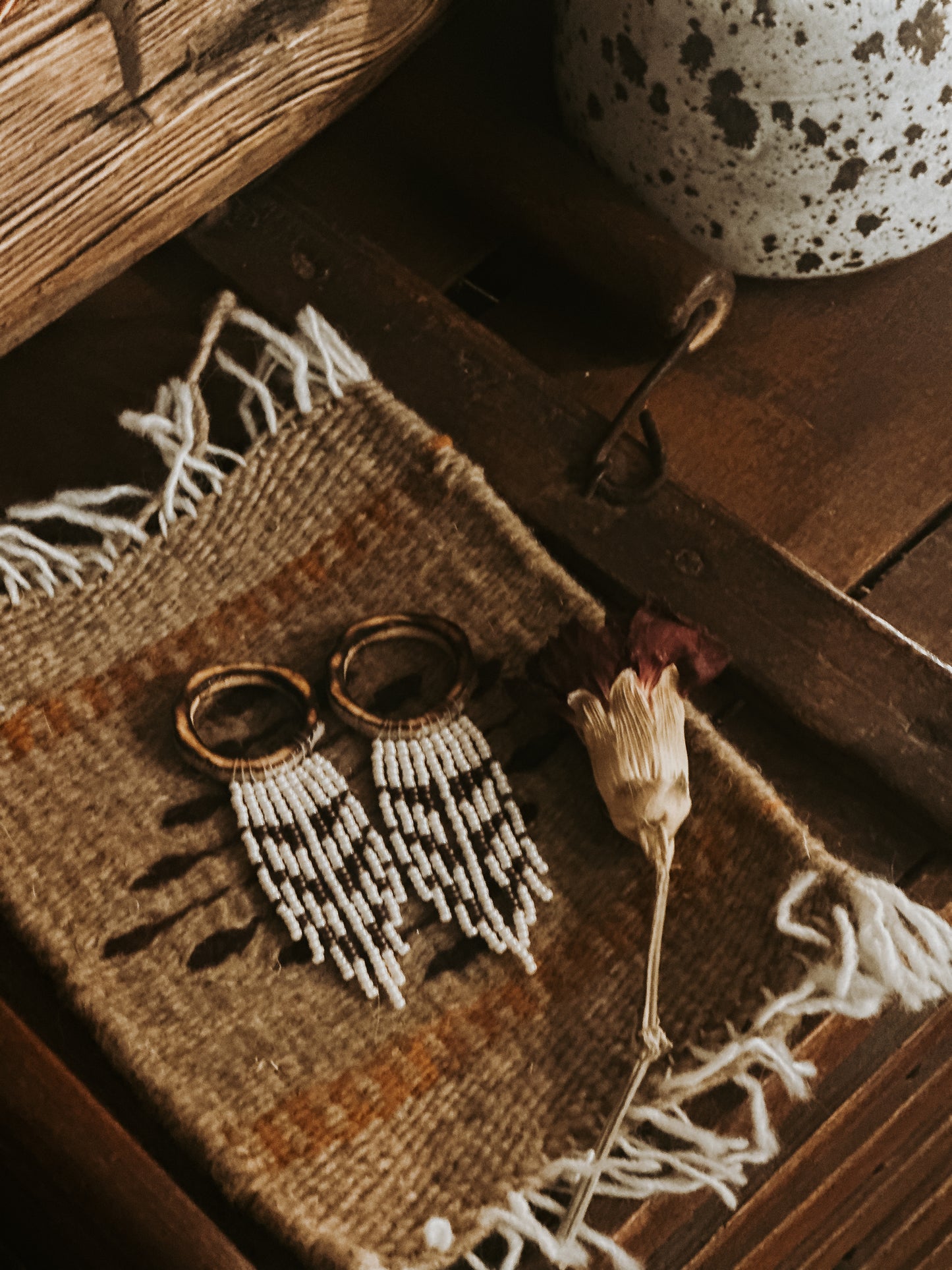 The Snowy owl mini burned antler set