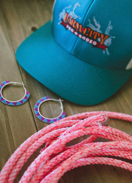 Mini beaded hoops-purple & Turquoise