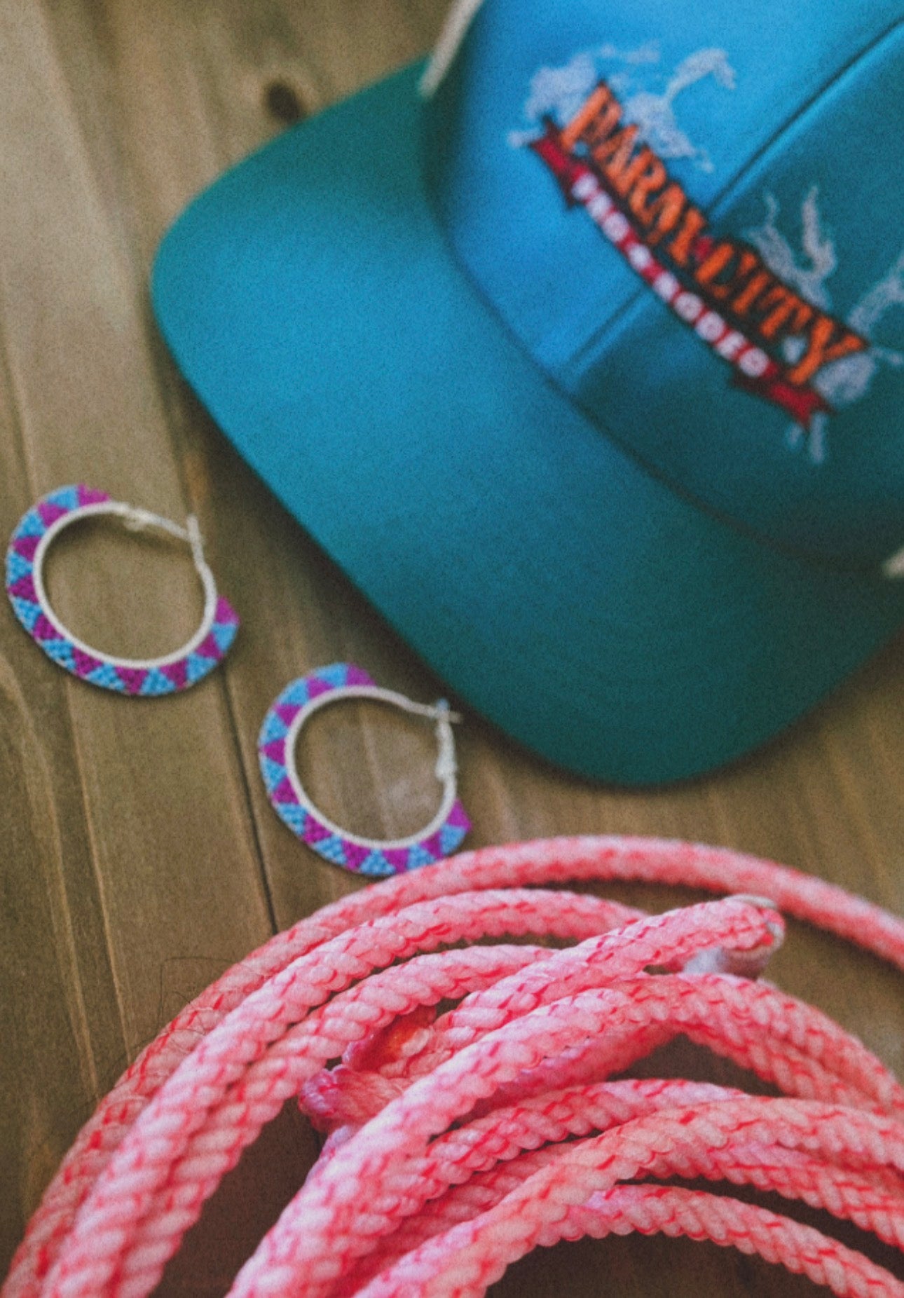 Mini beaded hoops-purple & Turquoise