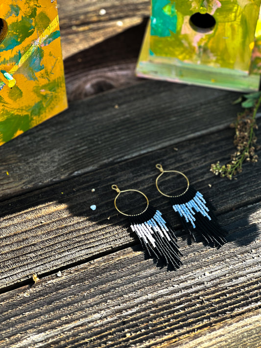 Magpie Beaded Hoops