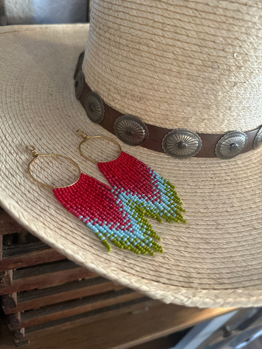 Watermelon crawl beaded hoop Set