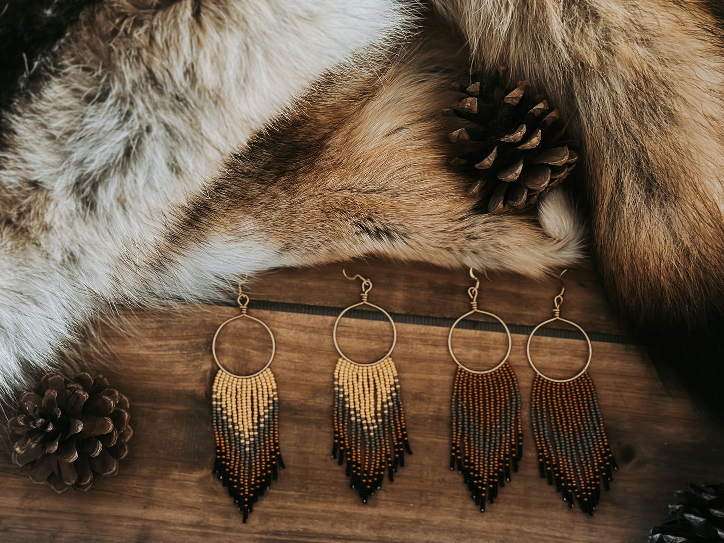 The Coyote Beaded Hoops