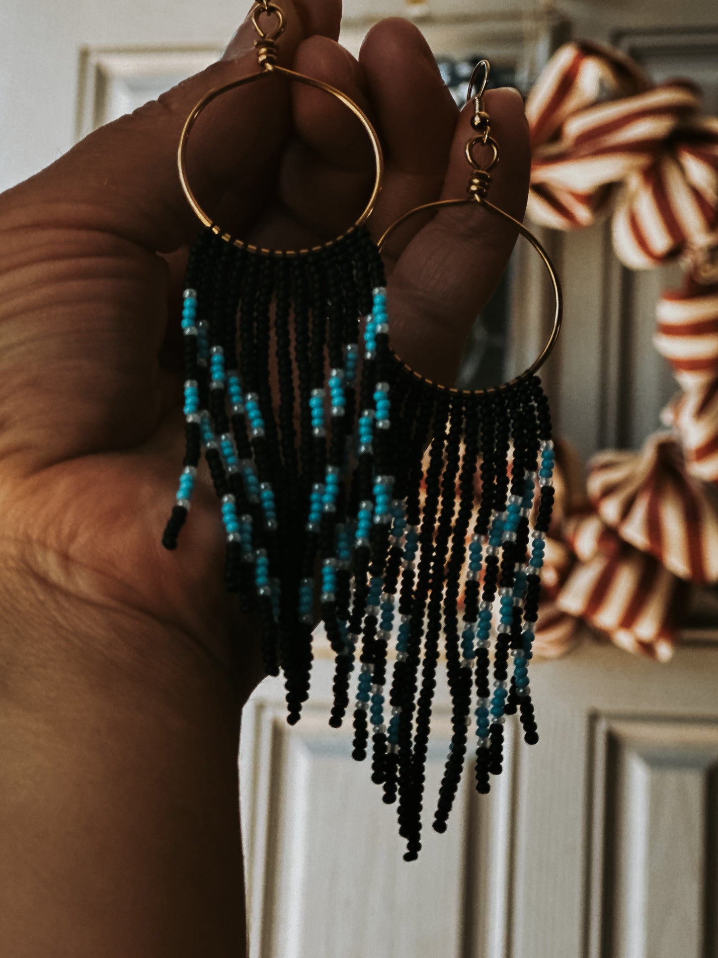 Moctezuma II beaded hoops