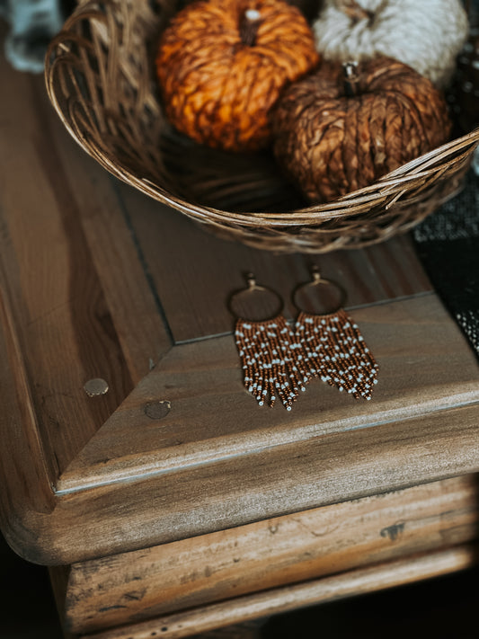 Fawn Beaded Hoops