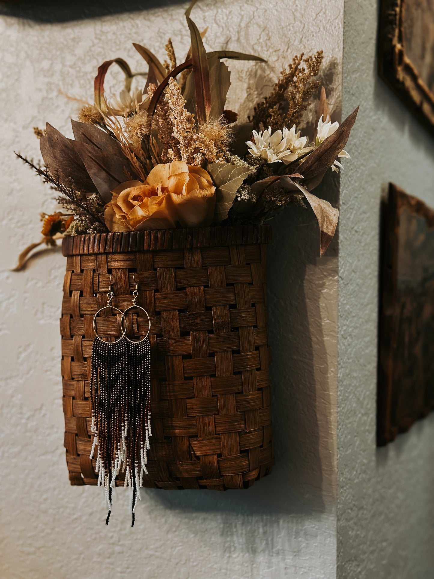 Ring-necked Pheasant Beaded Hoops