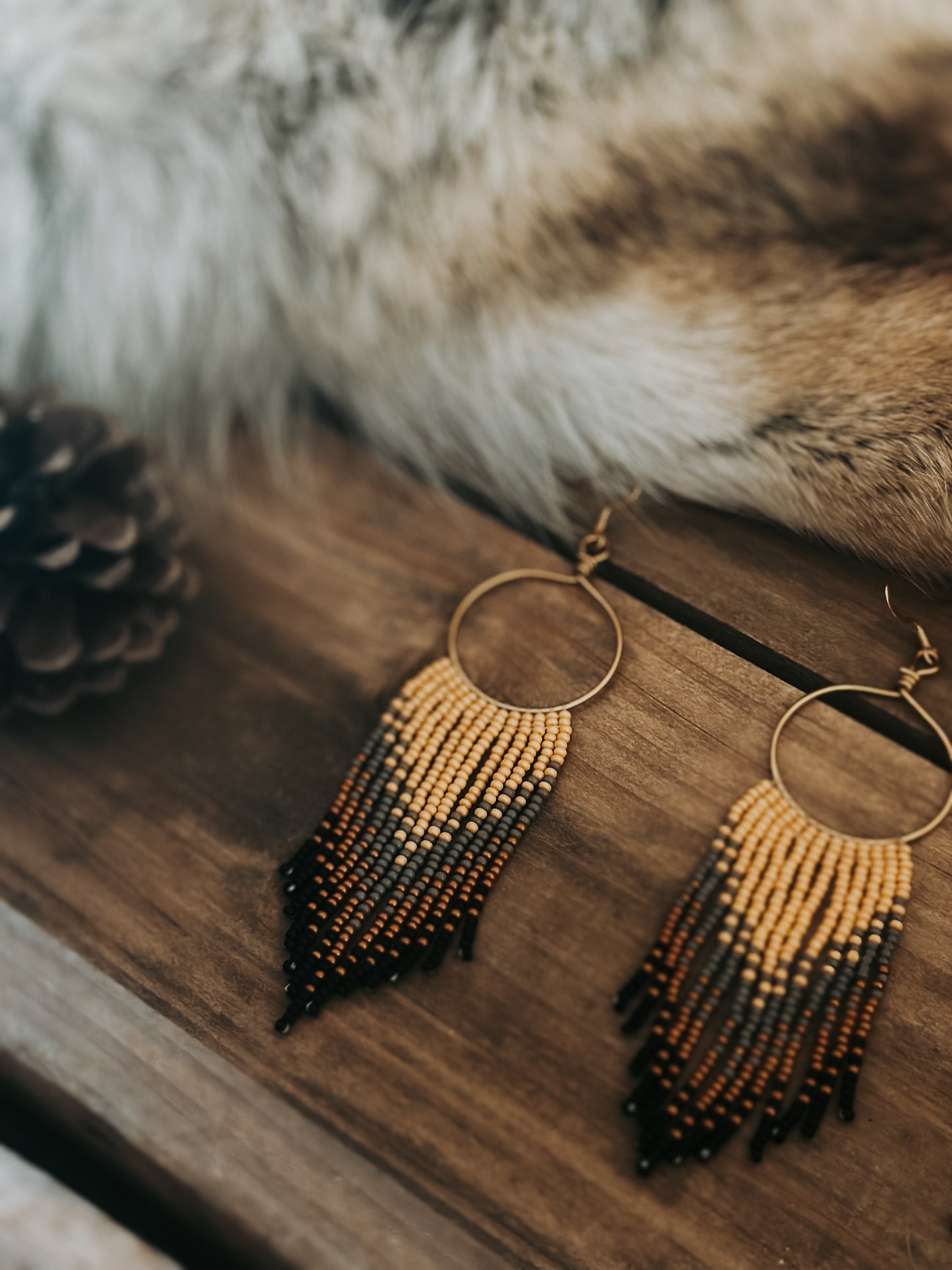 The Coyote Beaded Hoops