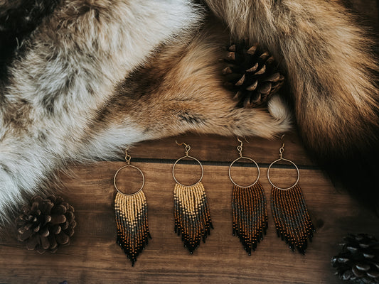 The Coyote Beaded Hoops