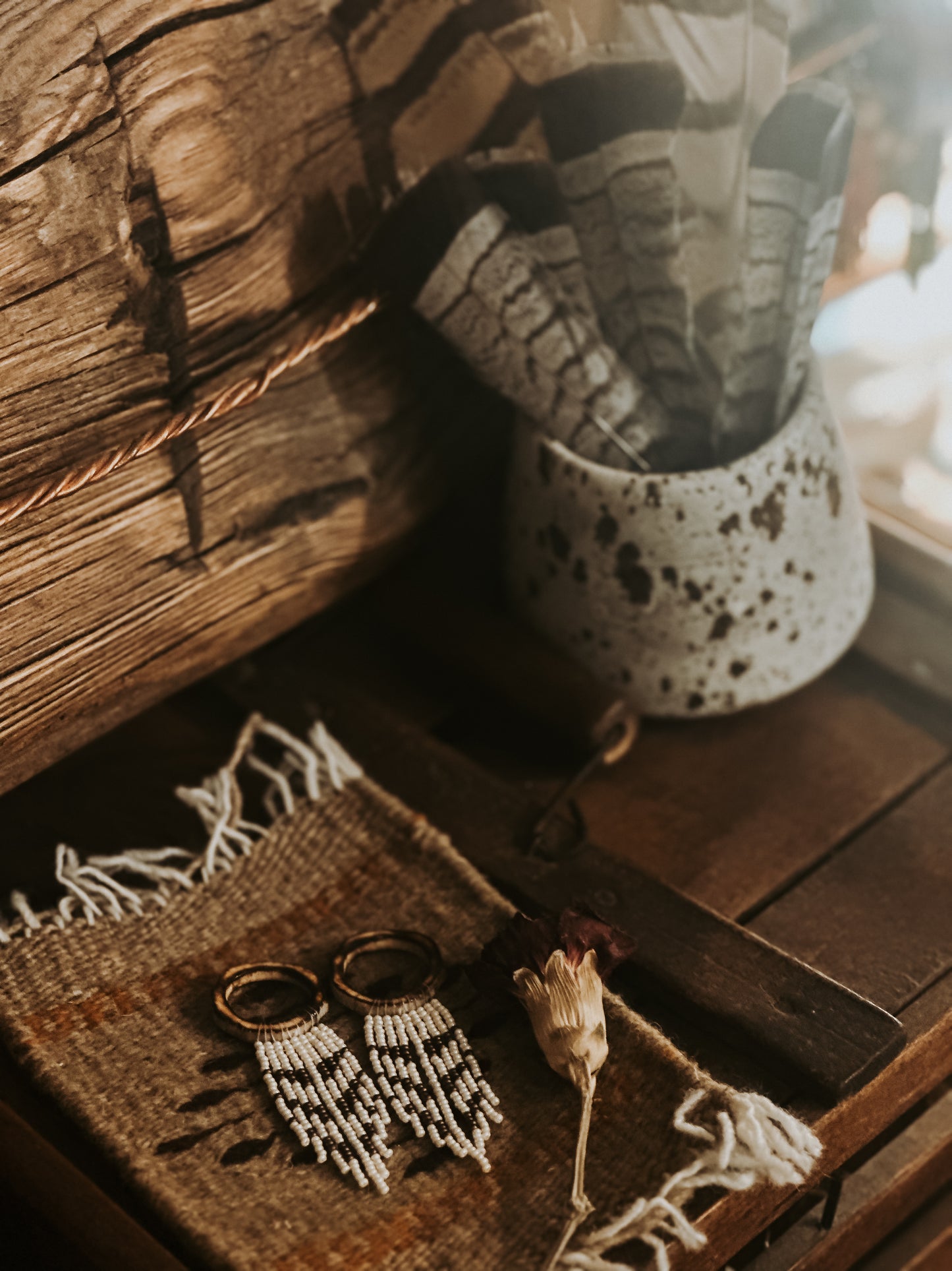 The Snowy owl mini burned antler set