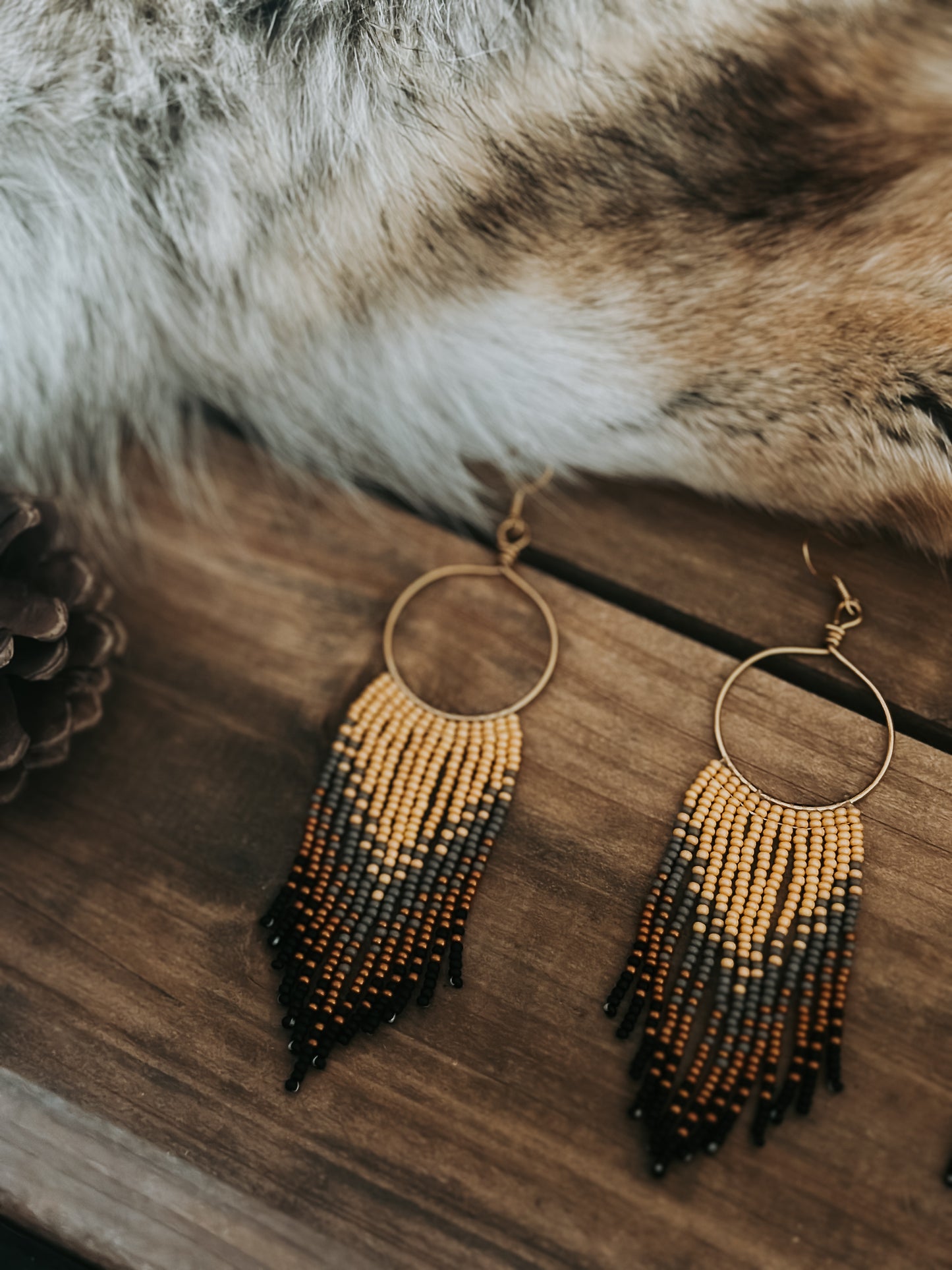 The Coyote Beaded Hoops