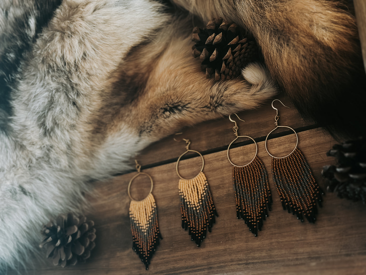 The Coyote Beaded Hoops