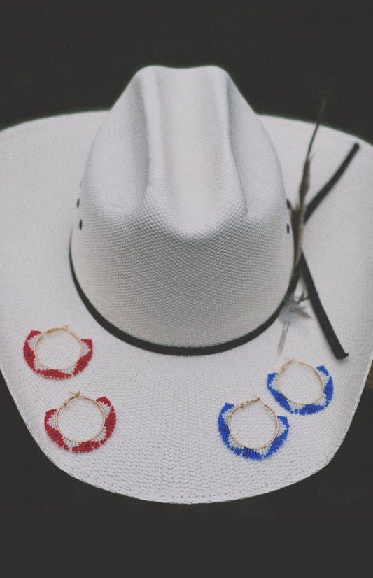 USA mini beaded hoops