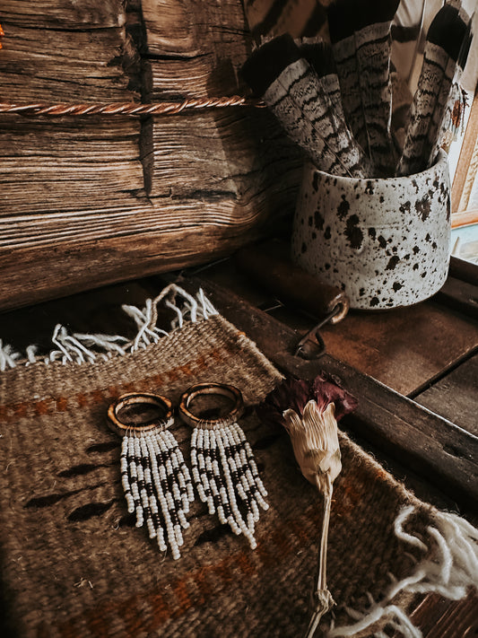 The Snowy owl mini burned antler set