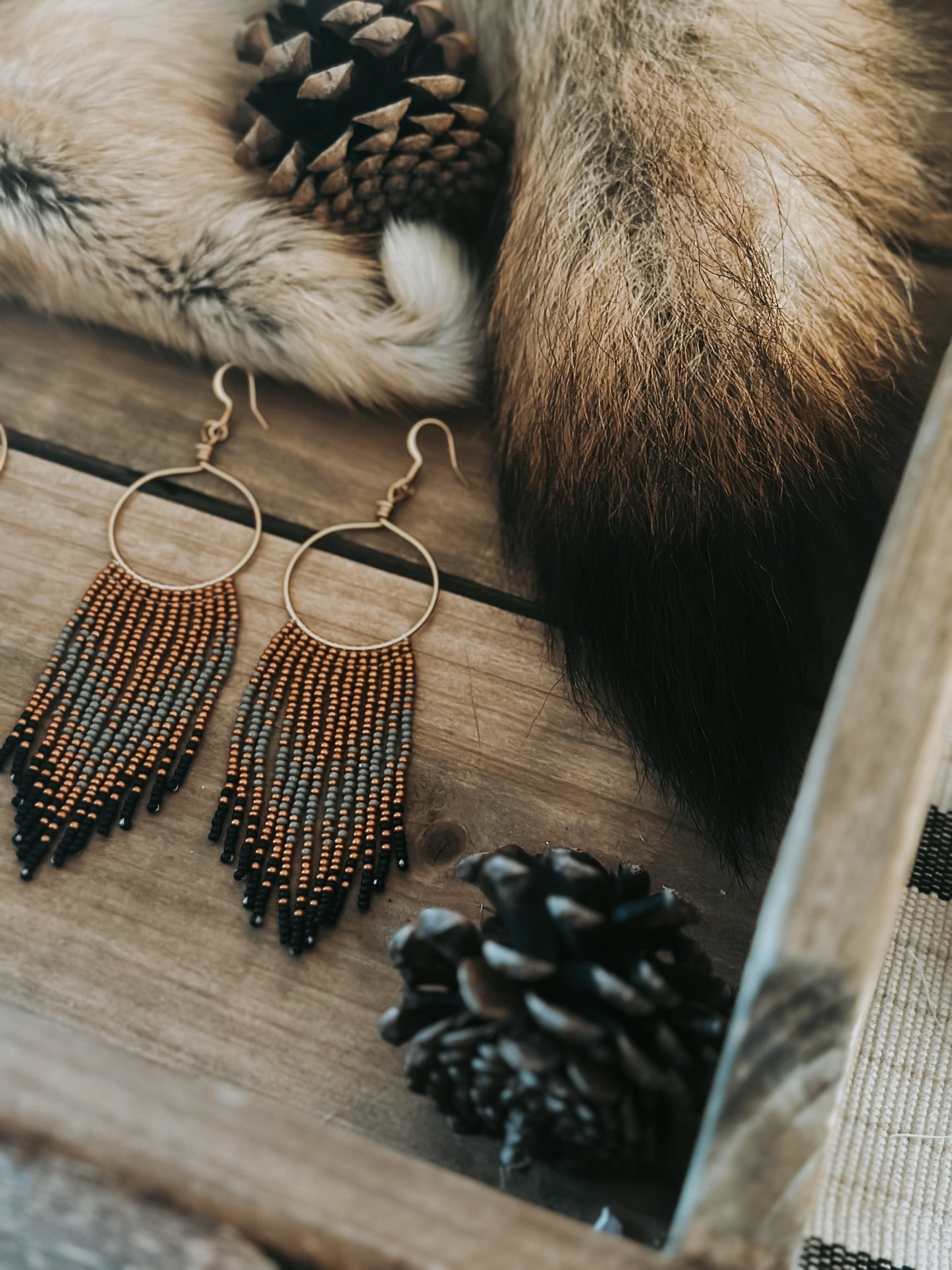 The Coyote Beaded Hoops