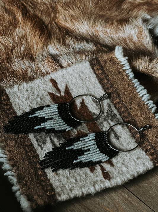 Magpie Beaded Hoops