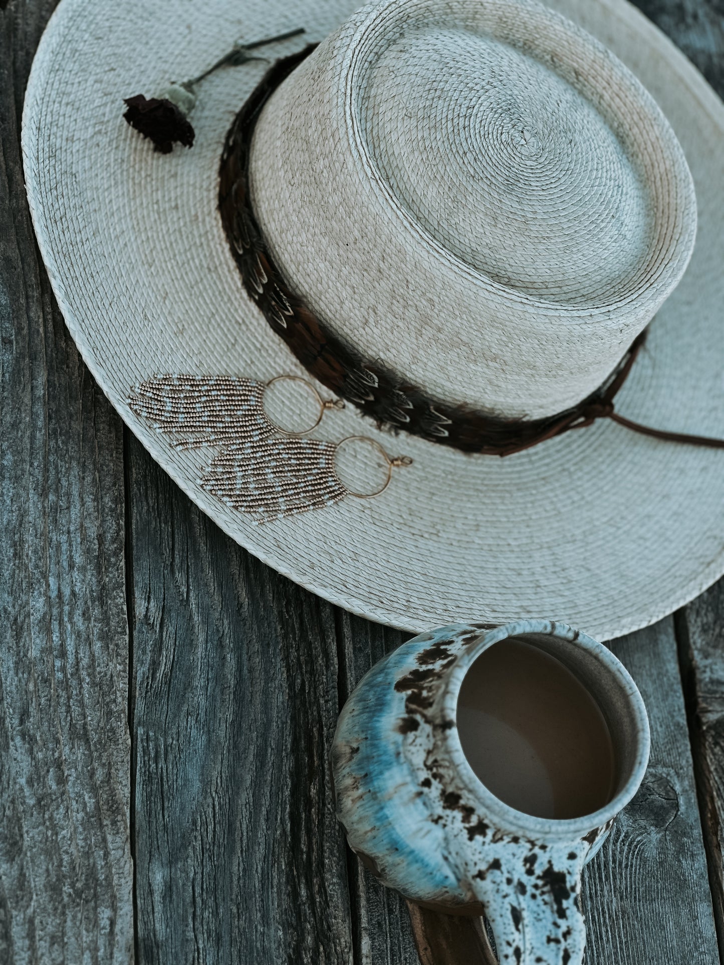 Golden Fawn Beaded Hoops