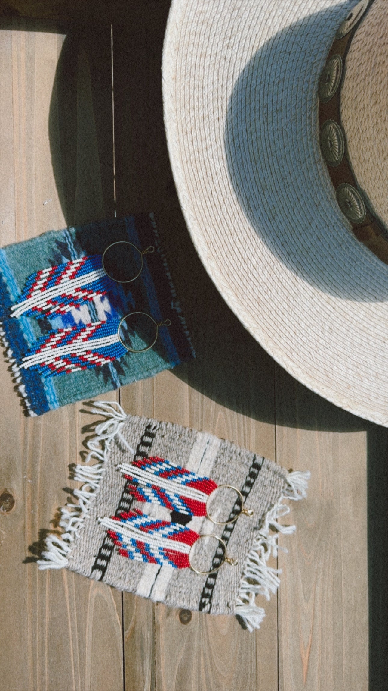 Americana beaded hoops
