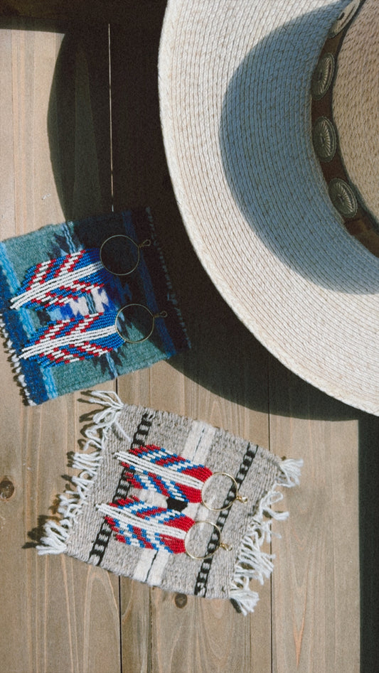 Americana beaded hoops